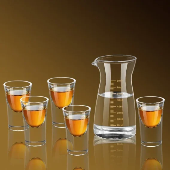 6PCs Transparent 15ml Shot Glass Set: Thickened Bottom Bullet Cups for Wine & Liquor, Custom Wholesale - Image 3