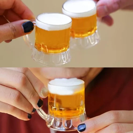12PCS Mini Beer Mugs: Heavy Base Clear Shot Glasses for Party Drinks - Image 4
