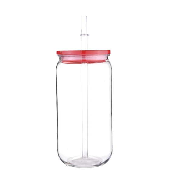 16oz PET Plastic Cups with Replaceable Colored Lids & Straws: Soda, Juice, Dairy Drinks - Image 4
