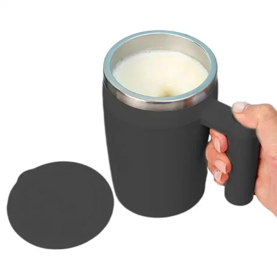 380ML Automatic Self Stirring Mug: Rechargeable Magnetic Mixing Stainless Steel Coffee Cup - Image 2