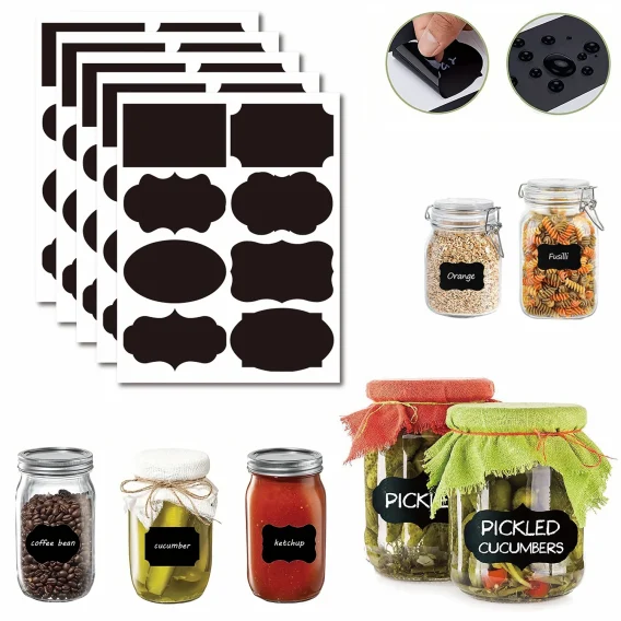 Personalized Waterproof Blackboard Labels - Custom Spice & Household Jar Bottle Stickers
