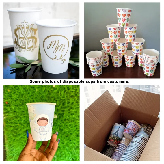 Custom 50 Paper Cups - Personalized Disposable Party Cups with Photo/Logo/Text - Image 6