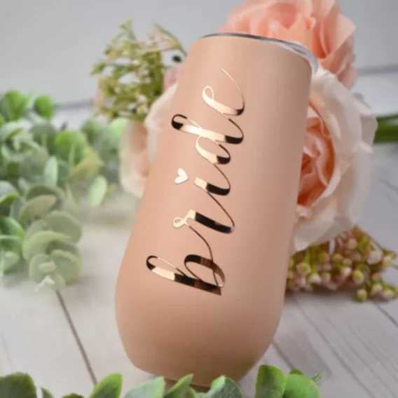 Personalized 6oz Flute Tumblers: Stainless Steel for Champagne, Bachelorette Party, Bridal Favors - Image 2